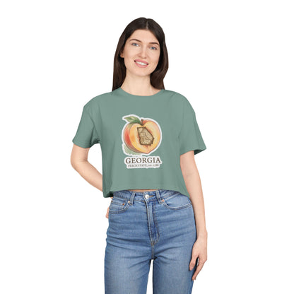 Georgia Peach Crop Tee — Peach State USA Graphic Women's Top
