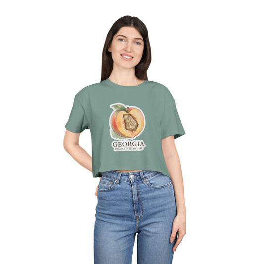 Georgia Peach Crop Tee — Peach State USA Graphic Women's Top