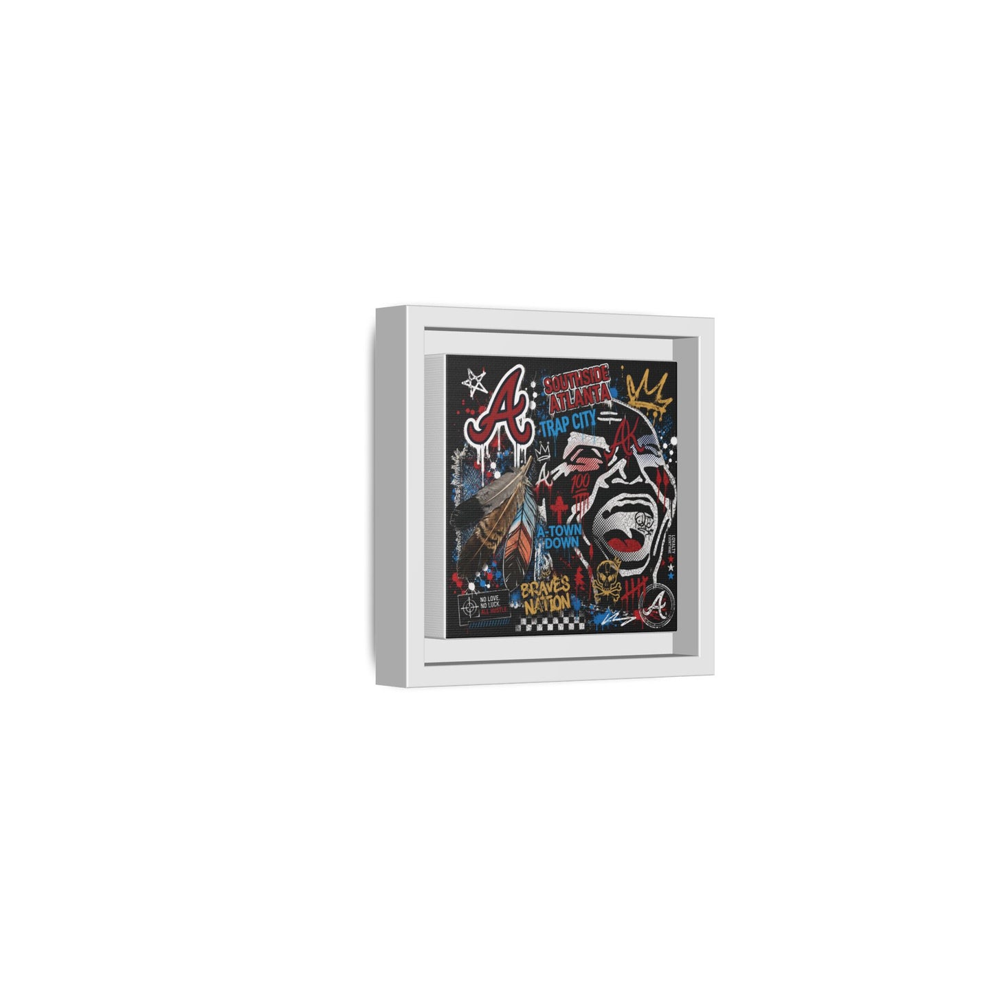 Atlanta Braves Urban Graffiti Matte Canvas Print (Framed)