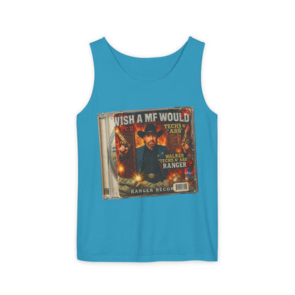Chuck Norris Mixtape Cover Tank Top — Funny Retro Rap Design