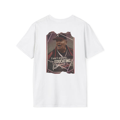 Baseball Coach Quote T-Shirt — “I Ain’t Arguing, I’m Educating” Graphic Tee