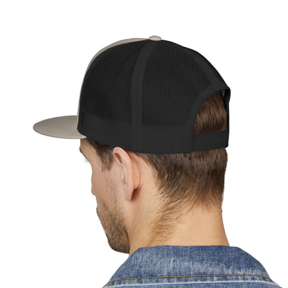Floral Letter A Embroidered Initial Trucker Cap | Monogram Flower Hat