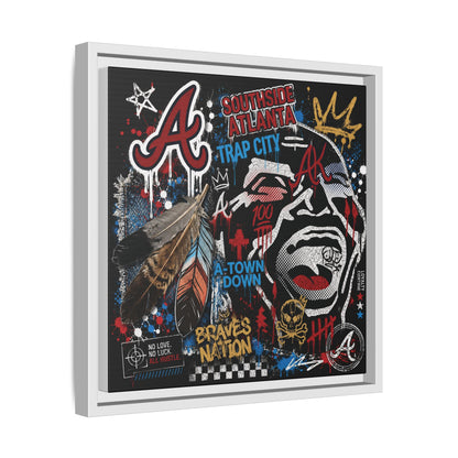 Atlanta Braves Urban Graffiti Matte Canvas Print (Framed)