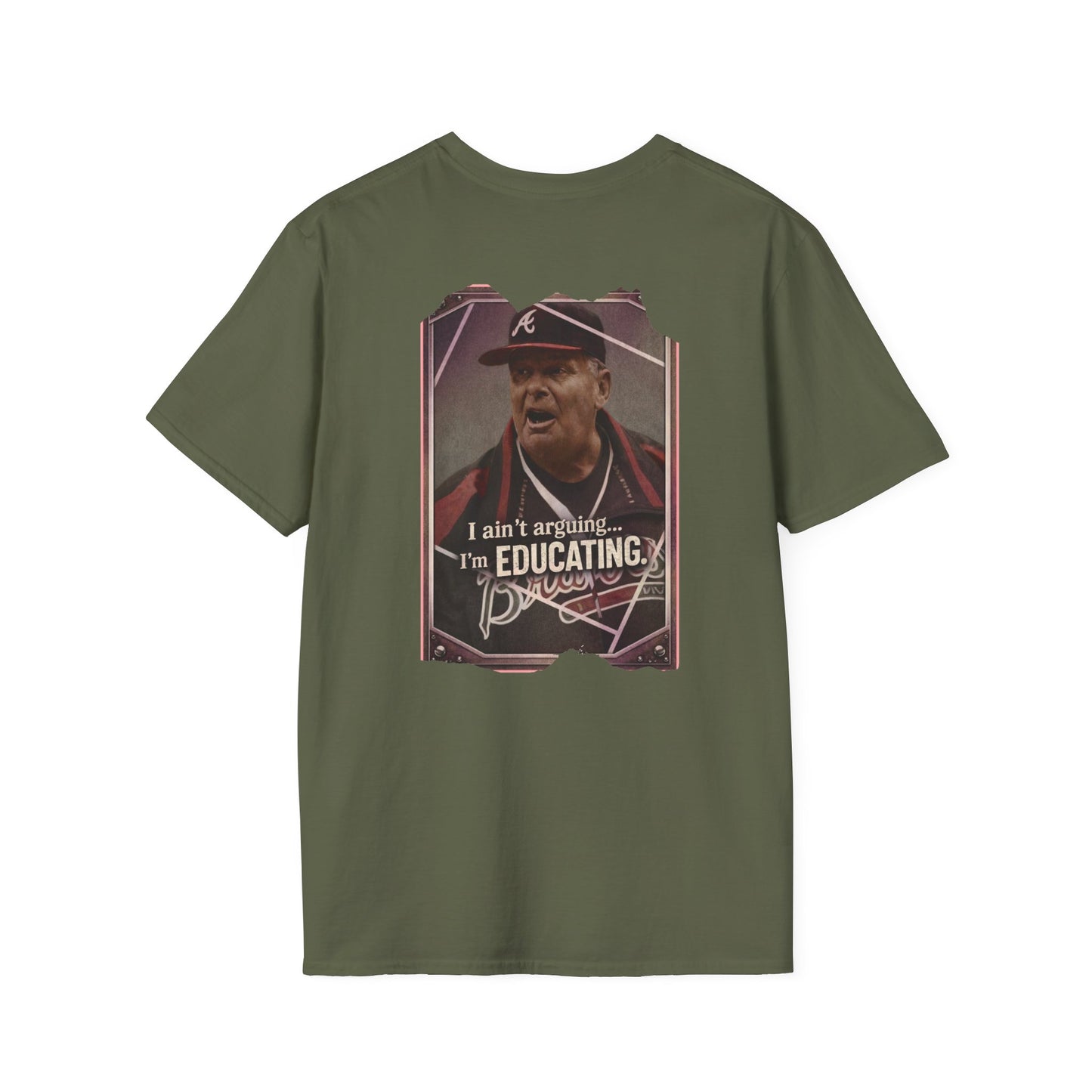 Baseball Coach Quote T-Shirt — “I Ain’t Arguing, I’m Educating” Graphic Tee