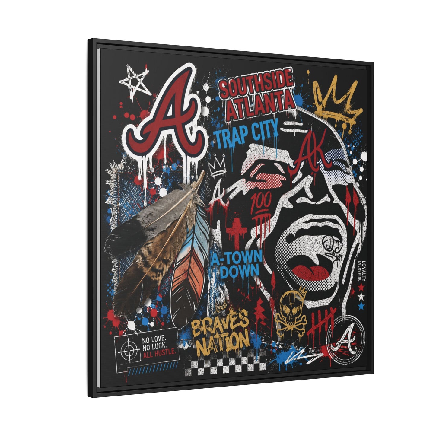 Atlanta Braves Urban Graffiti Matte Canvas Print (Framed)