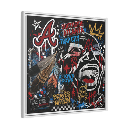 Atlanta Braves Urban Graffiti Matte Canvas Print (Framed)
