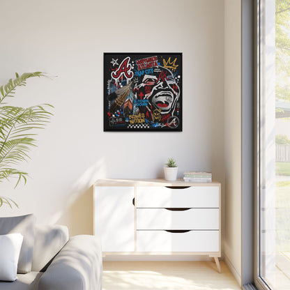 Atlanta Braves Urban Graffiti Matte Canvas Print (Framed)