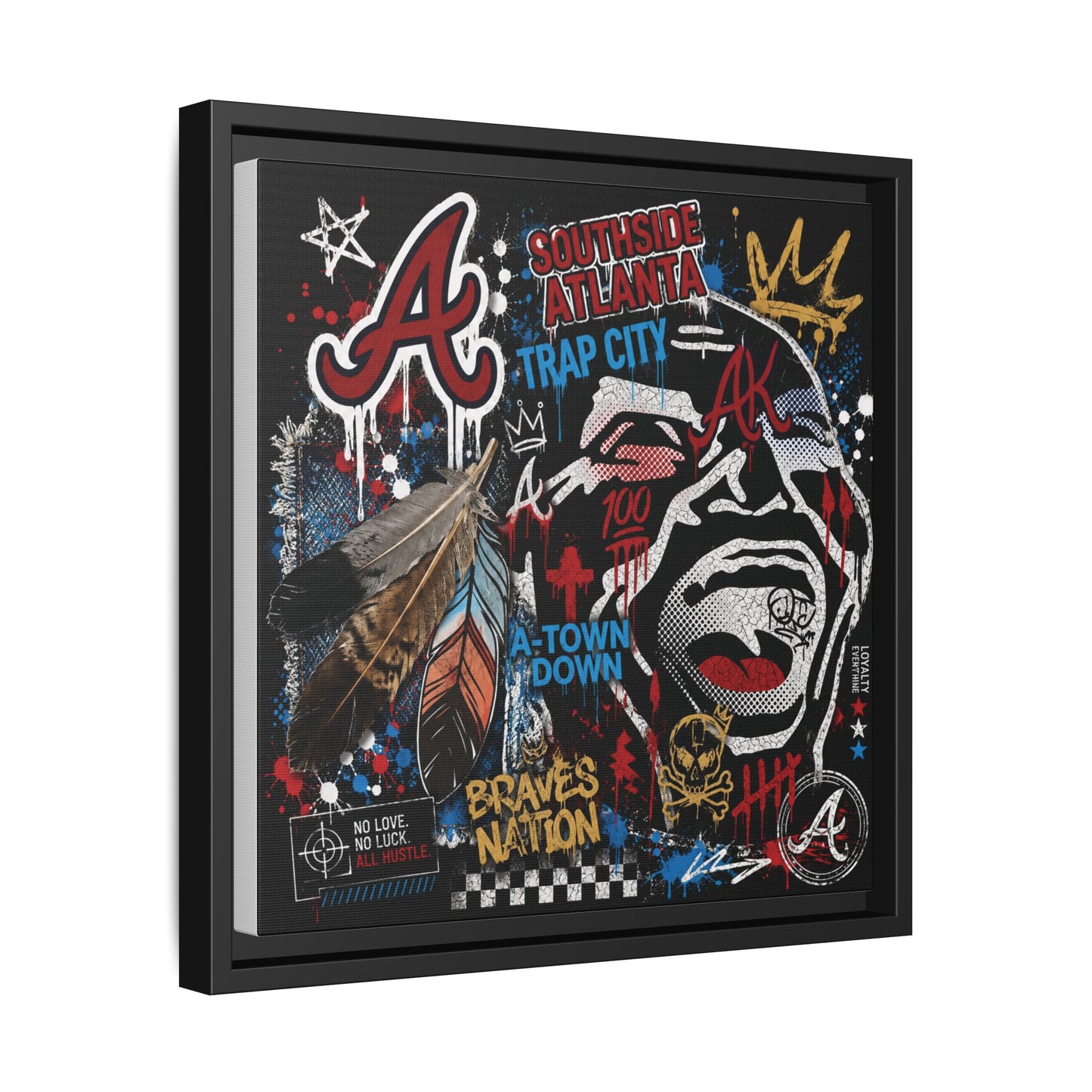 Atlanta Braves Urban Graffiti Matte Canvas Print (Framed)