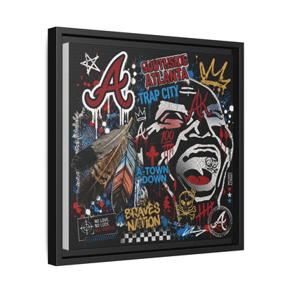 Atlanta Braves Urban Graffiti Matte Canvas Print (Framed)