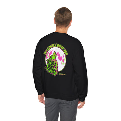 The Lonely Drifter Wolf Crewneck Sweatshirt — Neon Moon Graphic