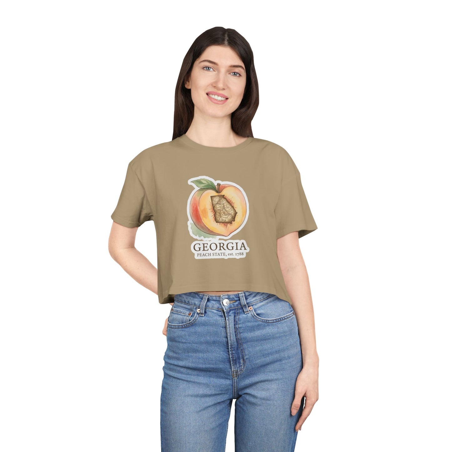 Georgia Peach Crop Tee — Peach State USA Graphic Women's Top