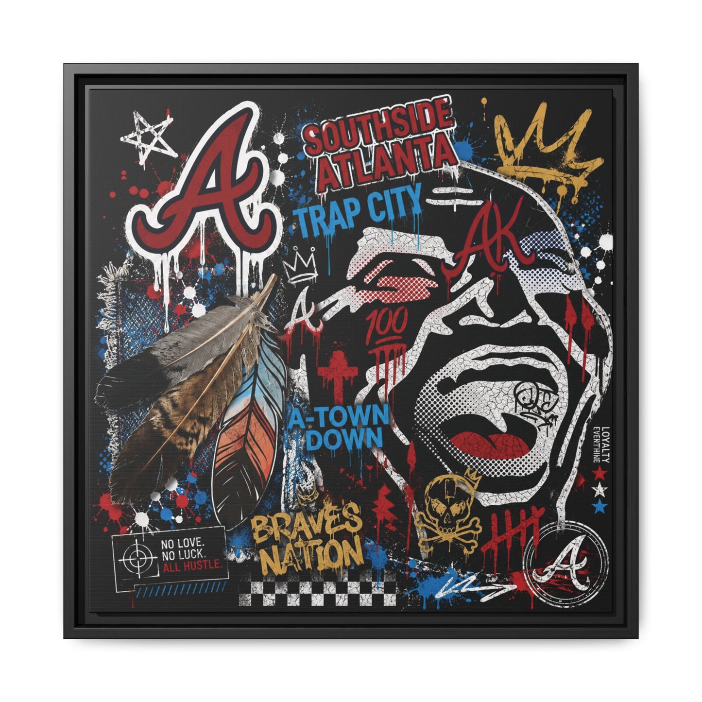 Atlanta Braves Urban Graffiti Matte Canvas Print (Framed)