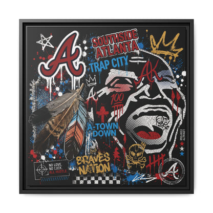 Atlanta Braves Urban Graffiti Matte Canvas Print (Framed)