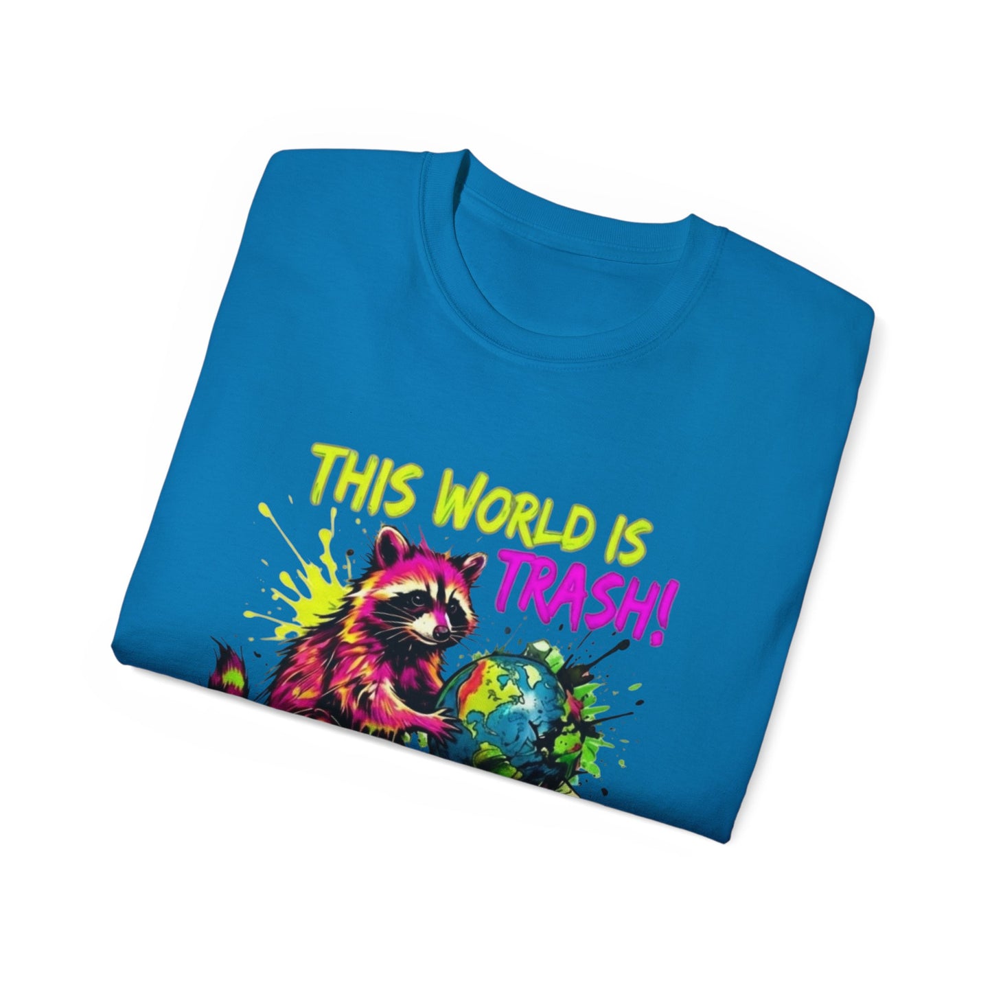 Raccoon Stealing the World Tee — 'Stealing the World' Graphic T-Shirt