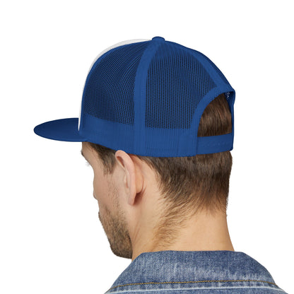 Floral Letter A Embroidered Initial Trucker Cap | Monogram Flower Hat