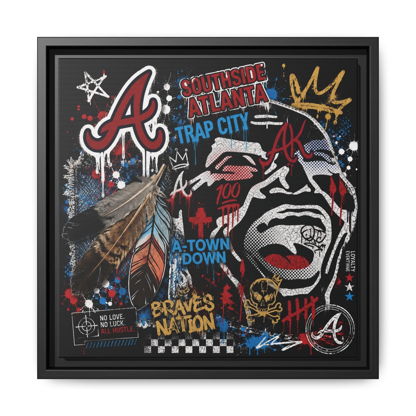 Atlanta Braves Urban Graffiti Matte Canvas Print (Framed)