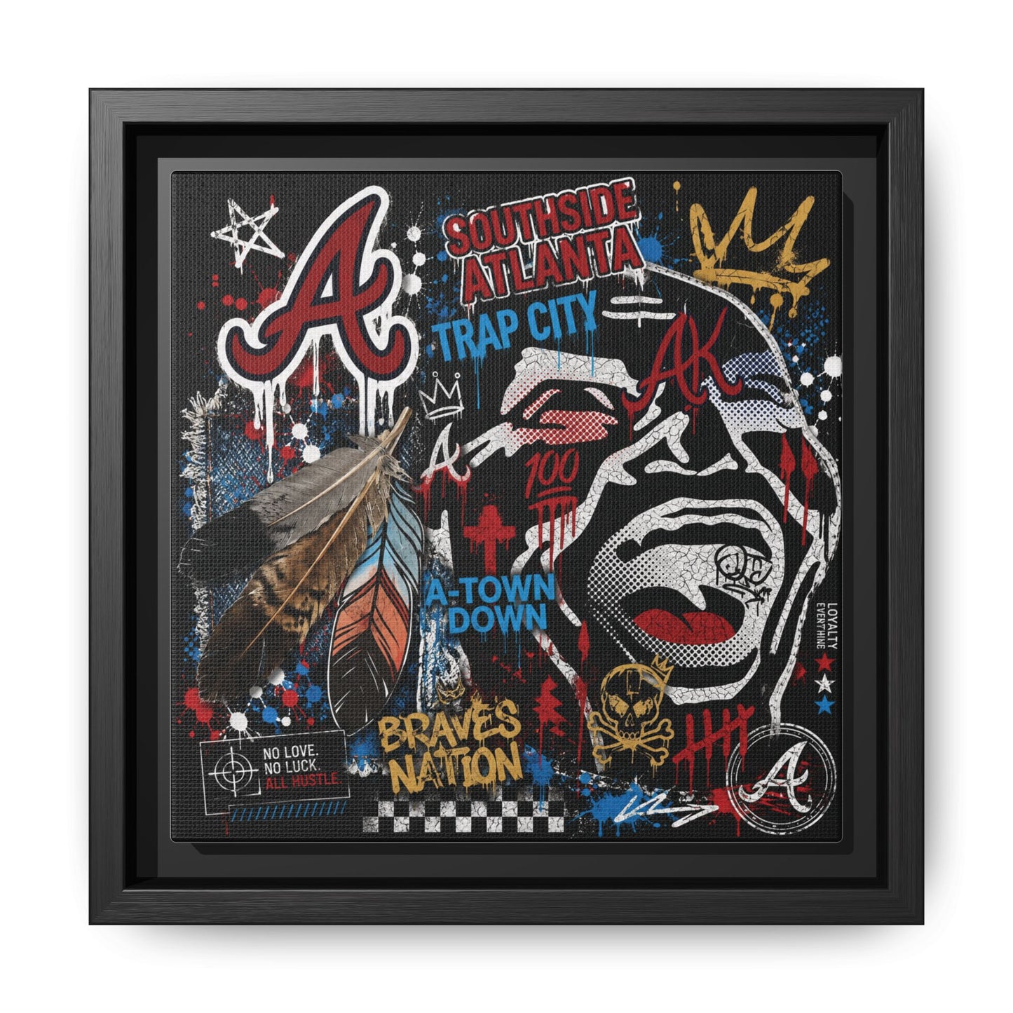 Atlanta Braves Urban Graffiti Matte Canvas Print (Framed)