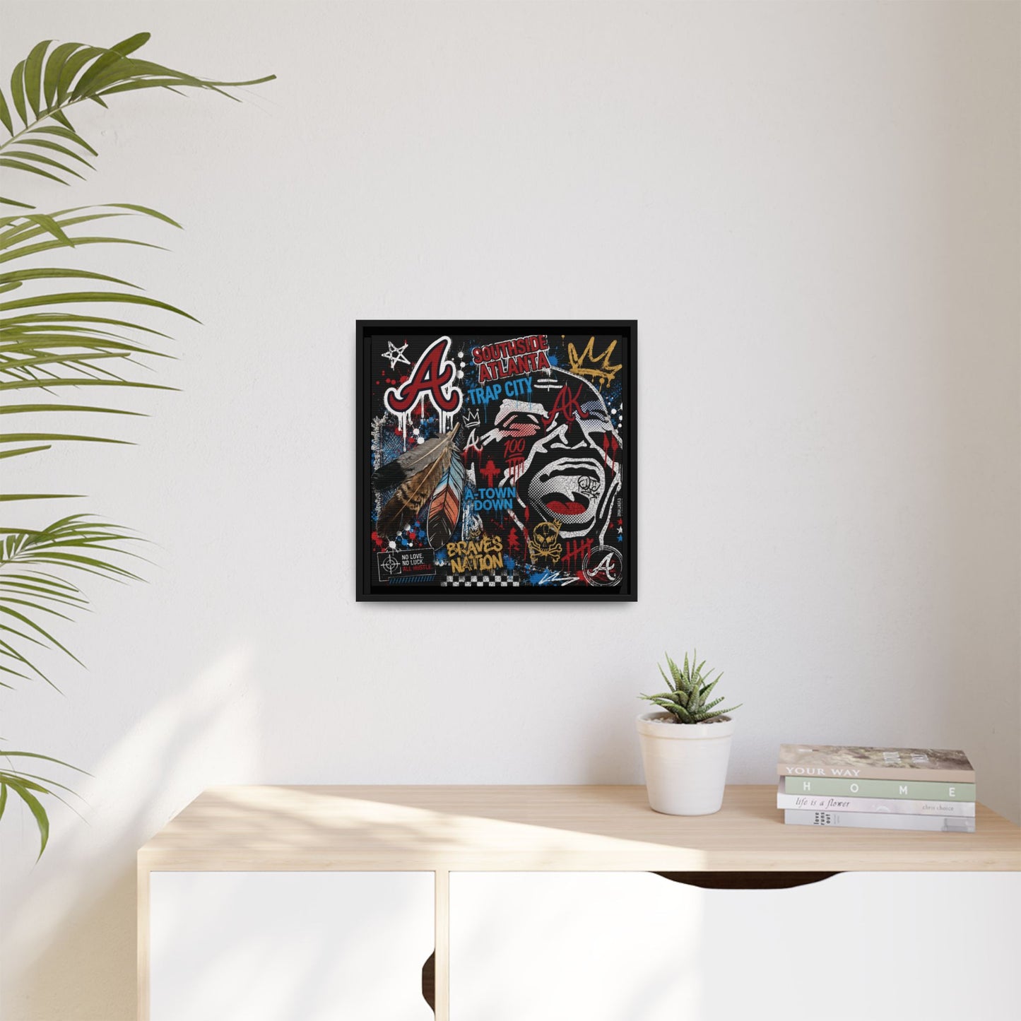 Atlanta Braves Urban Graffiti Matte Canvas Print (Framed)