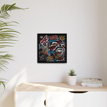 Atlanta Braves Urban Graffiti Matte Canvas Print (Framed)