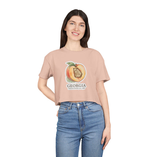 Georgia Peach Crop Tee — Peach State USA Graphic Women's Top