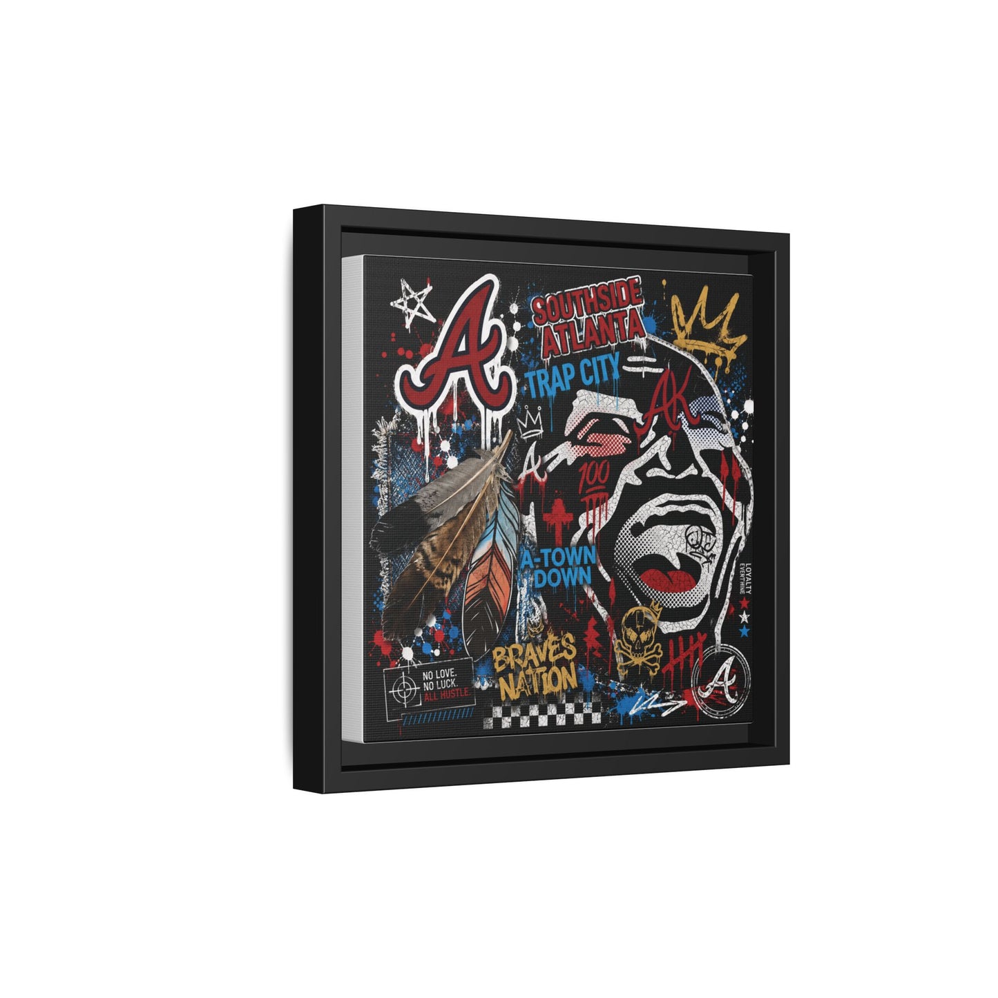 Atlanta Braves Urban Graffiti Matte Canvas Print (Framed)
