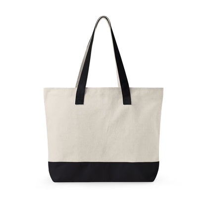 Zippered Canvas Tote — Colorful Beach Crab Design, "This World Is Trash" Statement Tote