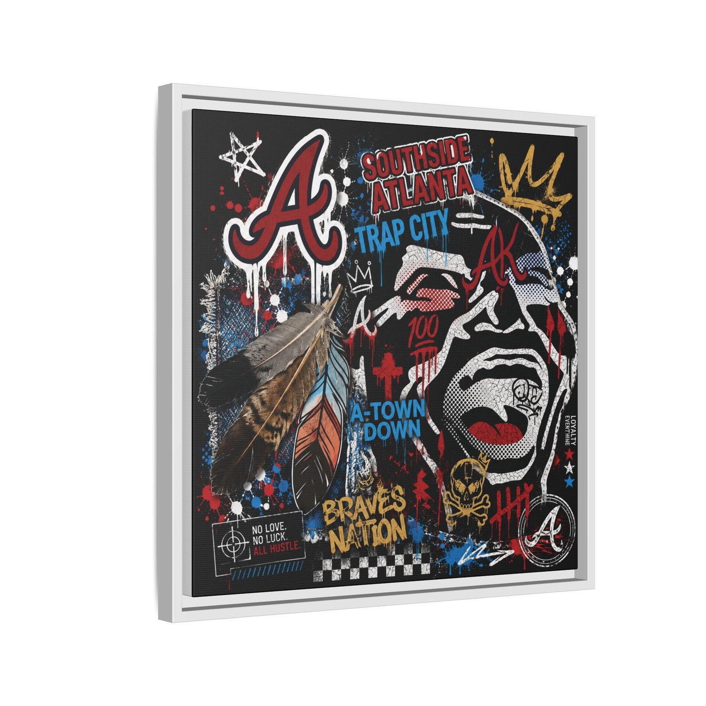 Atlanta Braves Urban Graffiti Matte Canvas Print (Framed)