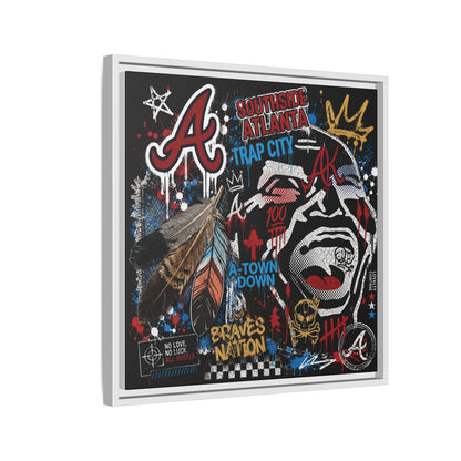 Atlanta Braves Urban Graffiti Matte Canvas Print (Framed)