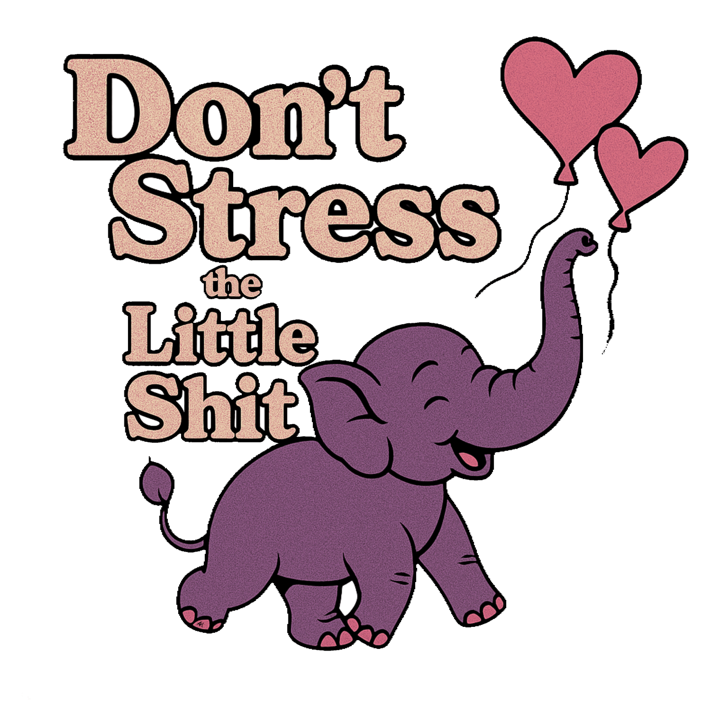 Don't Stress Elephant T-Shirt — Funny Casual Tee for Animal Lovers & Gift